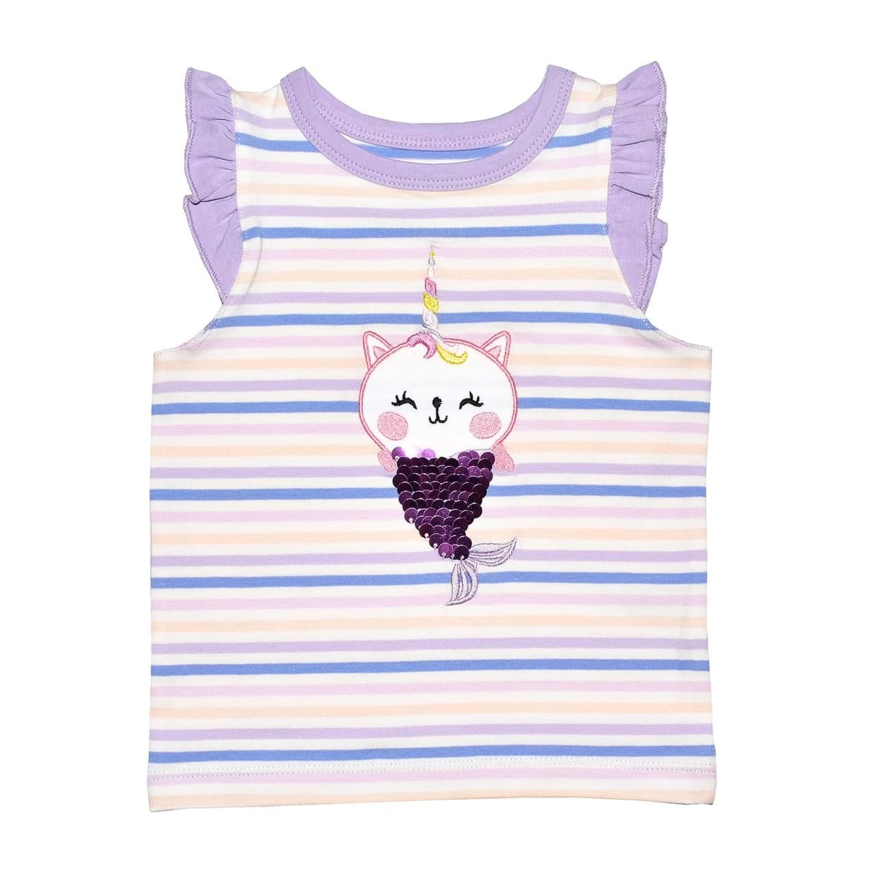 Merkitty Kız Bebek Çift Yönlü Pullu Kısa Kol T-shirt resmi