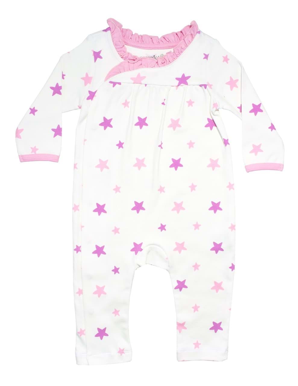 Pink Star Kız Bebek Yandan Açılır Tulum resmi