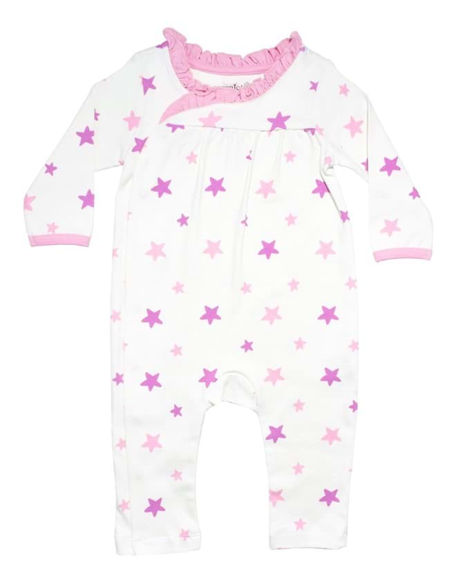 Pink Star Kız Bebek Yandan Açılır Tulum resmi