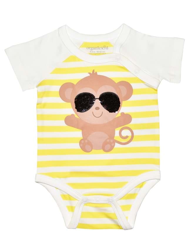 Cool Monkey Erkek Bebek Çift Yönlü Pullu Body resmi