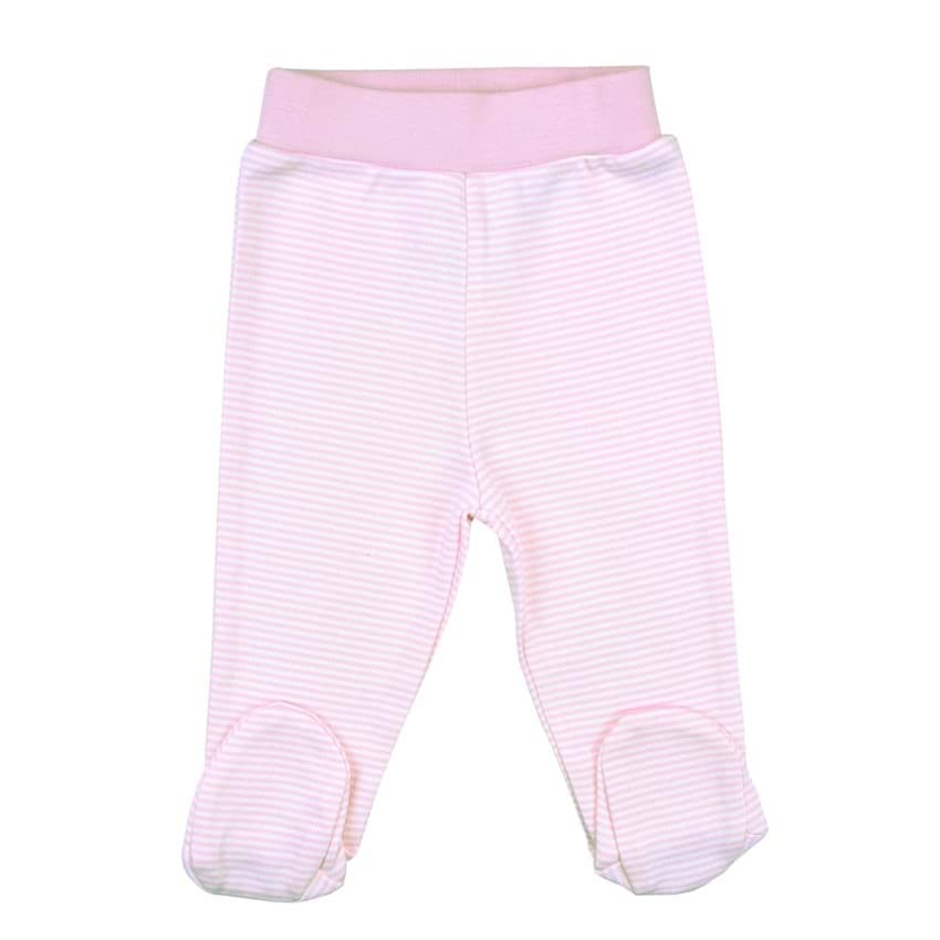 Pink Star Kız Bebek Çizgili Pembe Patikli Pantolon resmi