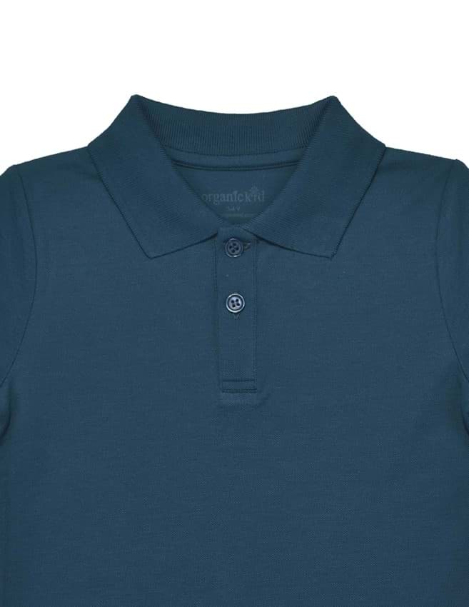 Polo Yaka Basic Lacivert Uzun Kollu Çocuk T-shirt resmi
